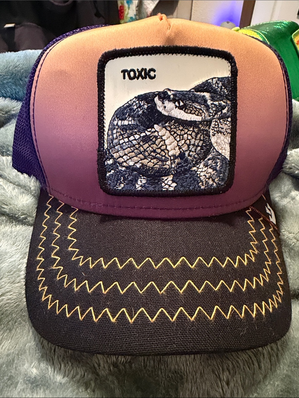 Snake Mesh Trucker Hat - Purple Gradient Goorin bros